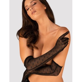 Черные перчатки Obsessive OBSESSIVIA GLOVES, Цвет: черный, Размеры: UN