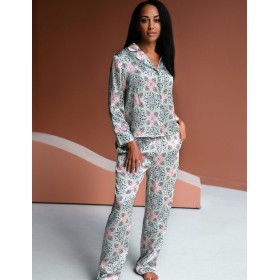 Шелковая пижама с брюками Mia-Mia ESMERALDA 15196, Цвет: мультиколор, Размеры: XL