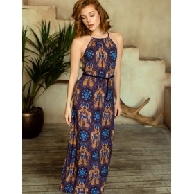 Длинное домашнее платье Mia-Mia GERA 16460, Цвет: темно-синий, Размеры: XS