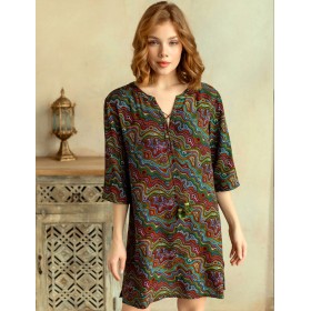 Домашняя туника из вискозы Mia-Mia REINA 16474, Цвет: коричневый, Размеры: S