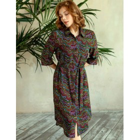 Рубашка-туника вискозная Mia-Mia REINA 16476, Цвет: коричневый, Размеры: S