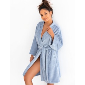 Теплый голубой халат Sensis HOLEE SZLAFROK, Цвет: голубой, Размеры: S/M