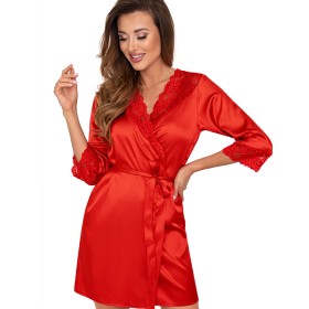 Атласный халат-кимоно Donna COLETTE dressing gown red, Цвет: красный, Размеры: XL