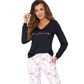 Хлопковая пижама с брюками Donna FLAMINGO pyjamas black, Цвет: черный, Размеры: S