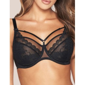 Мягкий кружевной бюстгальтер Kinga ALICE 931-SC черный, Цвет: черный, Размеры: 65G