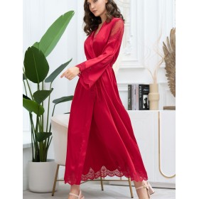 Шелковый халат длиной в пол Mia-Amore AURELIA 3899 красный, Цвет: красный, Размеры: S/M