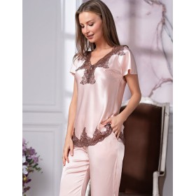 Шелковая пижама Mia-Amore MARILIN 3106 пудра, Цвет: пудра, Размеры: L