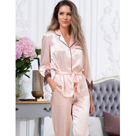 Пижамный комплект из шелка Mia-Amore MARILIN 3156 пудра, Цвет: пудра, Размеры: 3XL