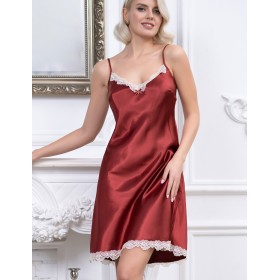 Короткая атласная сорочка Mia-Mella JULIA 8730 паприка, Цвет: паприка, Размеры: XS