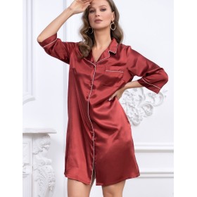 Атласная ночная рубашка Mia-Mella JULIA 8737 паприка, Цвет: паприка, Размеры: 3XL