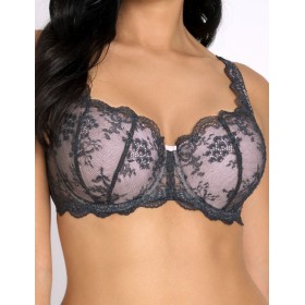 Бюстгальтер балконет тюльпан Subtille SABRINA full cup, Цвет: графит+пудровый, Размеры: 65E