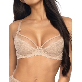 Мягкий бюстгальтер с кружевом MAT MILOU bezowy M-3533-2, Цвет: бежевый, Размеры: 65F