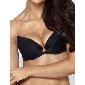 Бюстгальтер пуш-ап с силиконовой спинкой MAT PAULA czarny M-537-1, Цвет: черный, Размеры: 65D