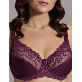 Мягкий бюстгальтер с кружевом Misstyle 2504 темный виноград, Цвет: темный виноград, Размеры: 80G