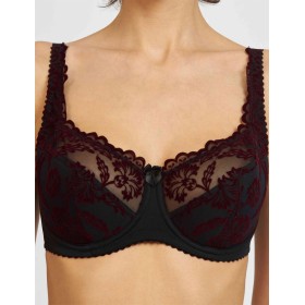 Бюстгальтер полумягкий с флок напылением Simona M 900 бархат бордо, Цвет: бархат бордо, Размеры: 75G