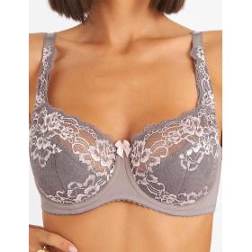 Бюстгальтер полумягкий биколор Simona M 900 серо-розовый, Цвет: серо-розовый, Размеры: 80F