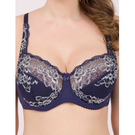 Бюстгальтер полумягкий биколор Simona M 900 синий-серебро, Цвет: синий-серебро, Размеры: 95F