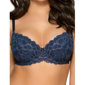 Бюстгальтер балконет пуш-ап Ava CASABELLA 1990 P-UP темно-синий, Цвет: темно-синий, Размеры: 65H