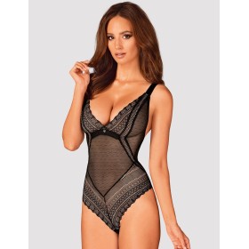 Полупрозрачное боди Obsessive ESTIQUA TEDDY, Цвет: черный, Размеры: XS/S