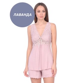 Пижамный комплект с шортами Reina 215 лаванда, Цвет: лаванда, Размеры: M