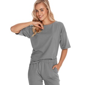 Домашний комплект из хлопка Taro 2772 LUCIA, Цвет: темно-серый, Размеры: S