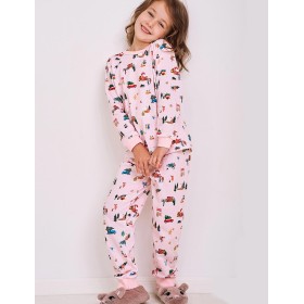 Новогодняя пижама для девочки Taro 2833/2834/2835 LAURA, Цвет: розовый, Размеры: 134