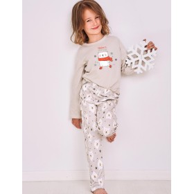 Детская утепленная пижама Taro 2846/2847/2848 ANIELA, Цвет: серый, Размеры: 128