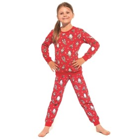 Детская пижама для девочек Cornette 032/033 GNOMES 3, Цвет: красный/белый, Размеры: 110-116