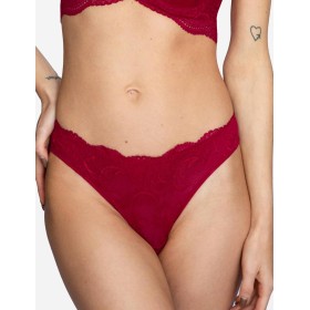Кружевные трусы бразилиана Esotiq 39936 TULIA вишневый, Цвет: вишневый, Размеры: S