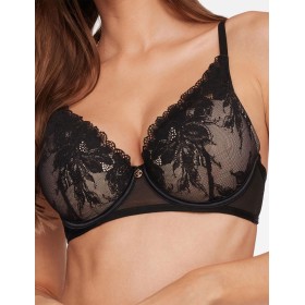 Кружевной бюстгальтер пуш-ап Esotiq TRINNY 40025 черно-бежевый, Цвет: черно-бежевый, Размеры: 70C