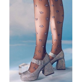 Модные колготки с рисунком Gabriella 499 ZODIAC COLOR 20 den чёрный, Цвет: чёрный, Размеры: 2