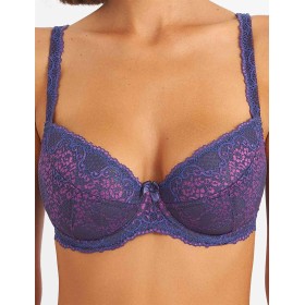 Бюстгальтер балконет пуш-ап биколор Simona M 870 батик-сетка, Цвет: батик-сетка, Размеры: 75D
