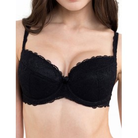 Бюстгальтер балконет пуш-ап классика Simona M 870 черный, Цвет: черный, Размеры: 95C