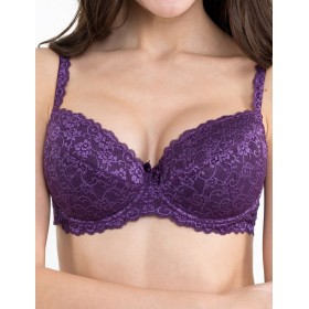 Бюстгальтер балконет пуш-ап Simona M 870 ежевика, Цвет: ежевика, Размеры: 80E