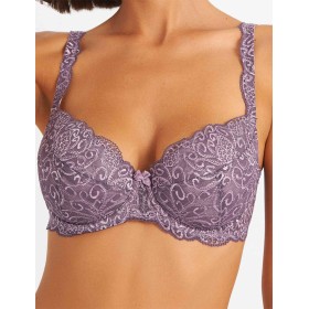 Бюстгальтер балконет пуш-ап биколор Simona M 870 серо-туман, Цвет: серо-туман, Размеры: 85A