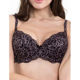 Бюстгальтер балконет пуш-ап биколор Simona M 870 шоколад-золото, Цвет: шоколад-золото, Размеры: 70C