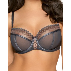 Полумягкий бюстгальтер из сетки с вышивкой Ava 2016 PU graphite, Цвет: графит, Размеры: 85E