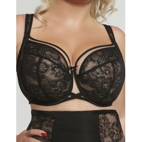 Мягкий бюстгальтер на большую грудь Kris Line VENICE soft full cup, Цвет: черный+бежевый, Размеры: 65G