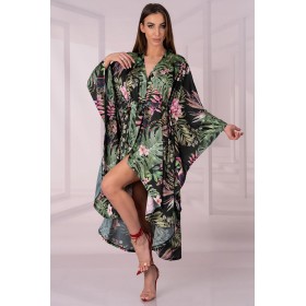 Халат с широкими рукавами LIVIA CORSETTI LC 90657 ATENNA SZLAFROK, Цвет: черный, Размеры: S/M/L