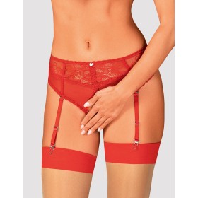 Сексуальные трусики с подвязками Obsessive DAGMARIE GARTER PANTIES, Цвет: красный, Размеры: XS/S