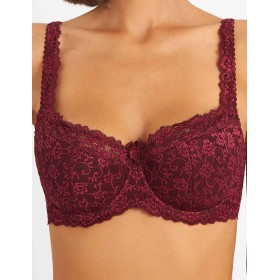 Бюстгальтер балконет Simona M 608 бордо, Цвет: бордо, Размеры: 80C