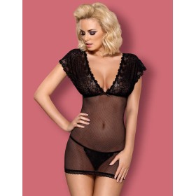 Сексуальная сорочка Obsessive 821 CHEMISE, Цвет: черный, Размеры: S/M