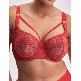 Кружевной бюстгальтер балконет Alles BEVERLY M красный, Цвет: красный, Размеры: 65E