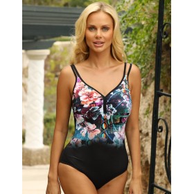 Совместный купальник Aquarilla 444 LOCARNO multicolor-black, Цвет: черный, Размеры: 75C