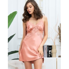 Шелковая сорочка с кружевом Mia-Amore AURELIA 3890 чайная роза, Цвет: чайная роза, Размеры: XL