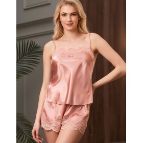 Шелковая пижама с кружевом Mia-Amore AURELIA 3892 чайная роза, Цвет: чайная роза, Размеры: L