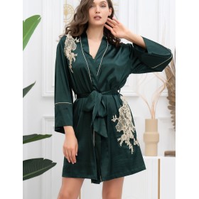 Шелковый халат-кимоно Mia-Amore FELLINI 3913 малахит, Цвет: малахит, Размеры: 4XL/5XL