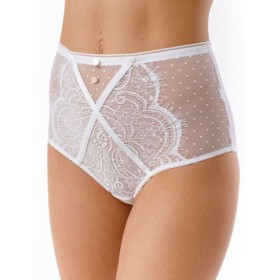 Высокие трусы слипы Coquette Revue DOTS 62114-01, Цвет: молоко, Размеры: M