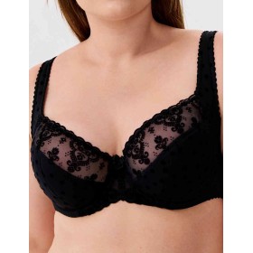 Бюстгальтер полумягкий Elli 9090 черный бархат, Цвет: бархат черный, Размеры: 85C