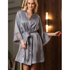Атласный халат-кимоно Mia-Amore JOANNA 7313 серебристый, Цвет: серебристый, Размеры: 2XL/3XL